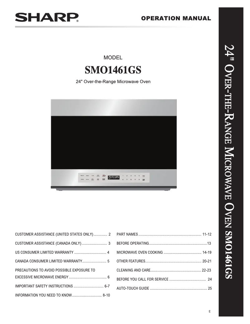 Página 1 del manual Manual de usuario Sharp SMO1461GS