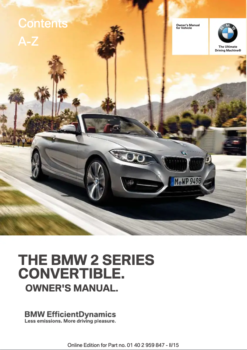 Página 1 del manual Manual de usuario BMW M235i Convertible (2016)