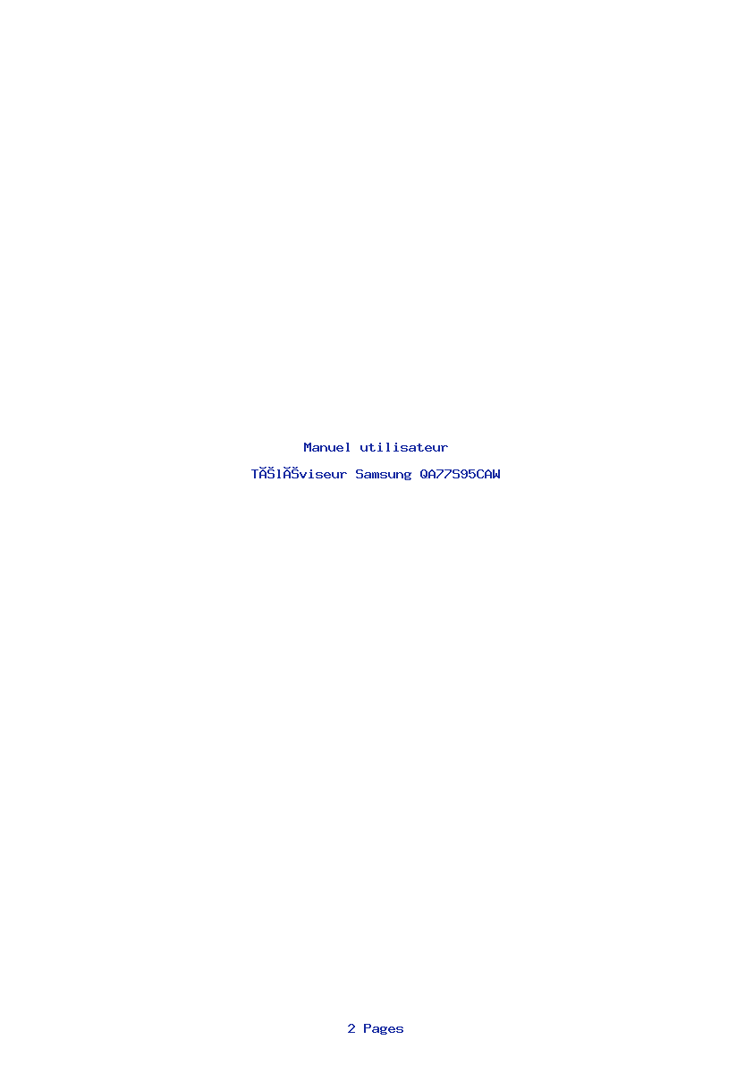 Page 1 de la notice Manuel utilisateur Samsung QA77S95CAW