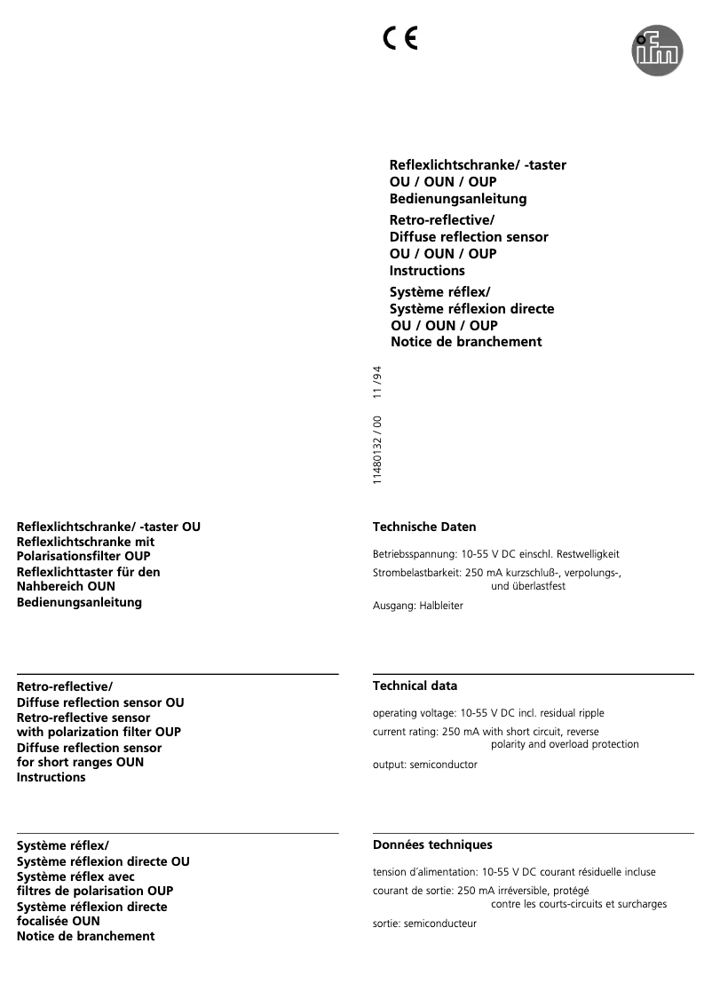 Page 1 de la notice Manuel utilisateur IFM OU5078