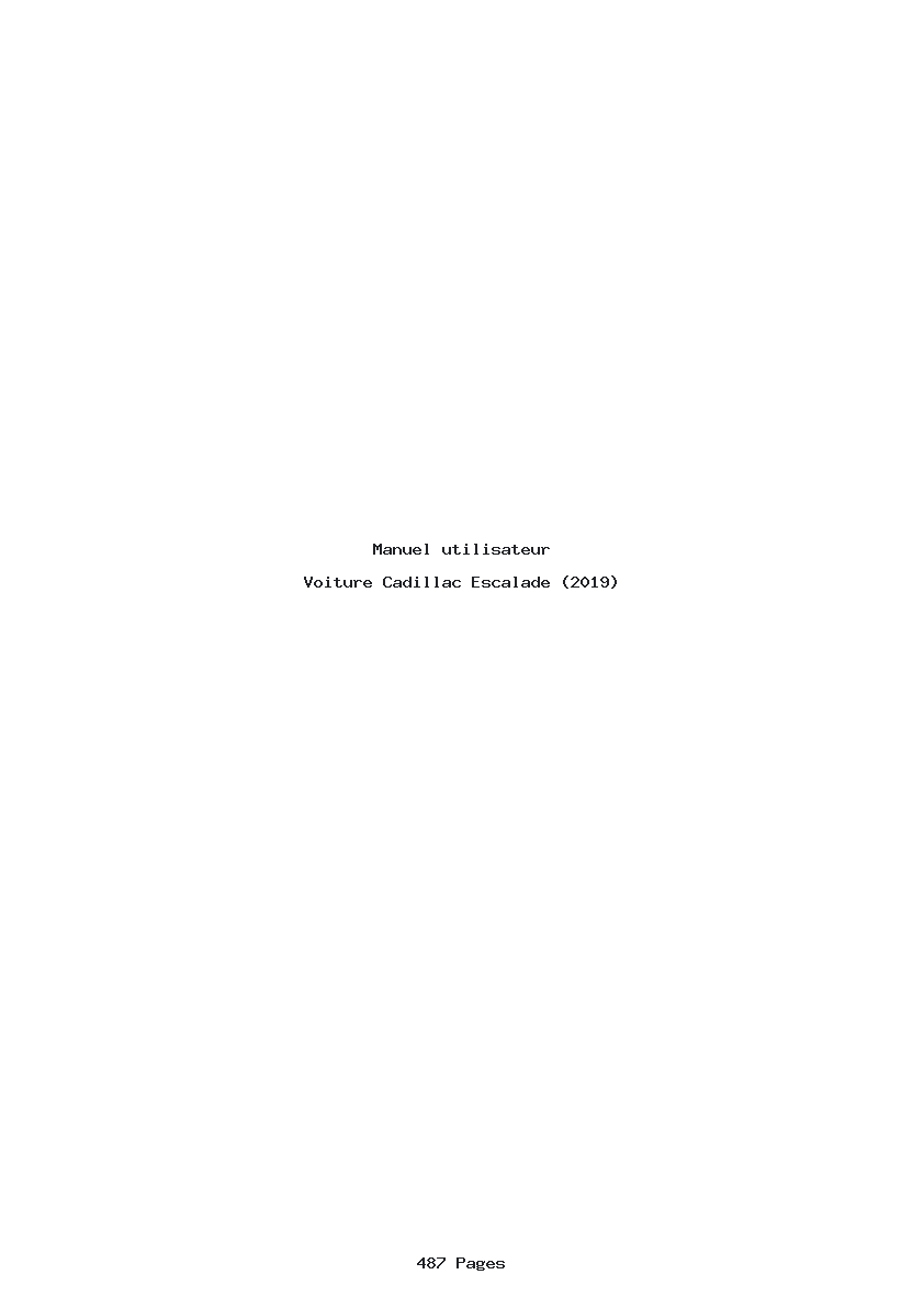 Page 1 de la notice Manuel utilisateur Cadillac Escalade (2019)