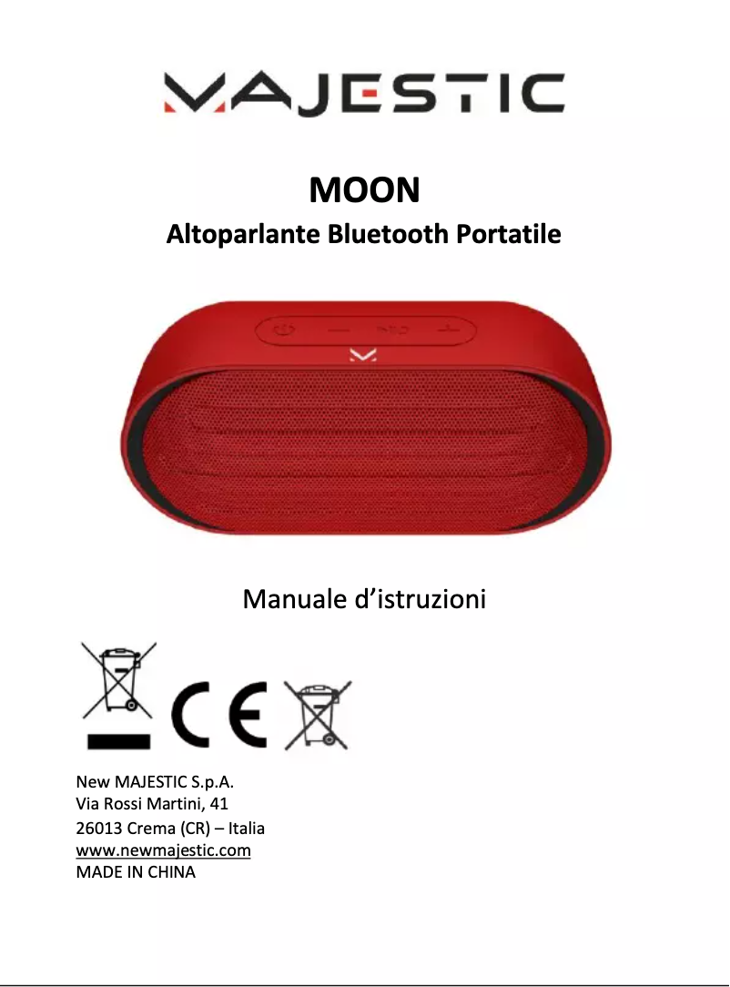 Page 1 de la notice Manuel utilisateur Majestic MOON