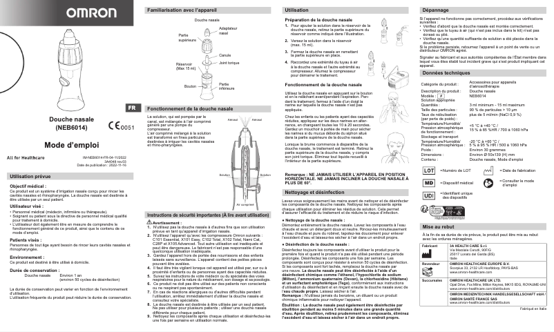 Page 1 de la notice Manuel utilisateur Omron NEB6014