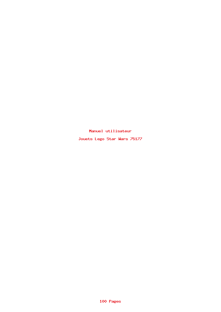 Page 1 de la notice Manuel utilisateur Lego Star Wars 75177