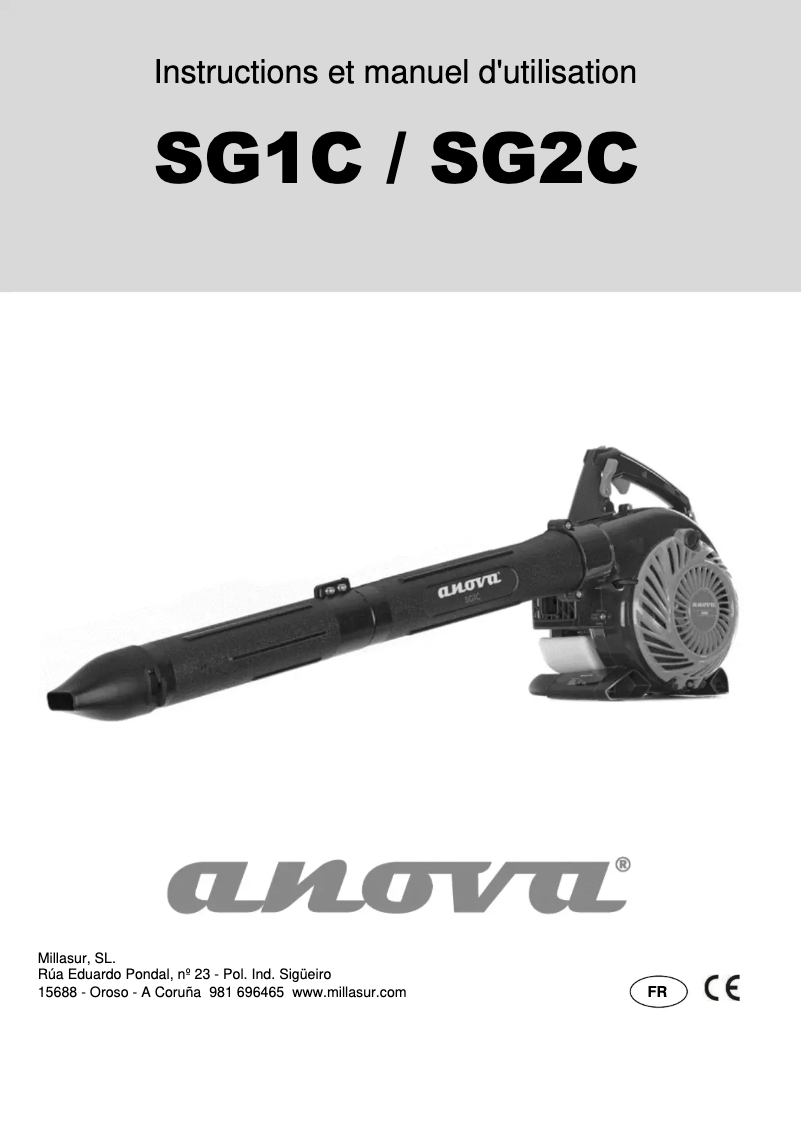 Page 1 de la notice Manuel utilisateur Anova SG2C