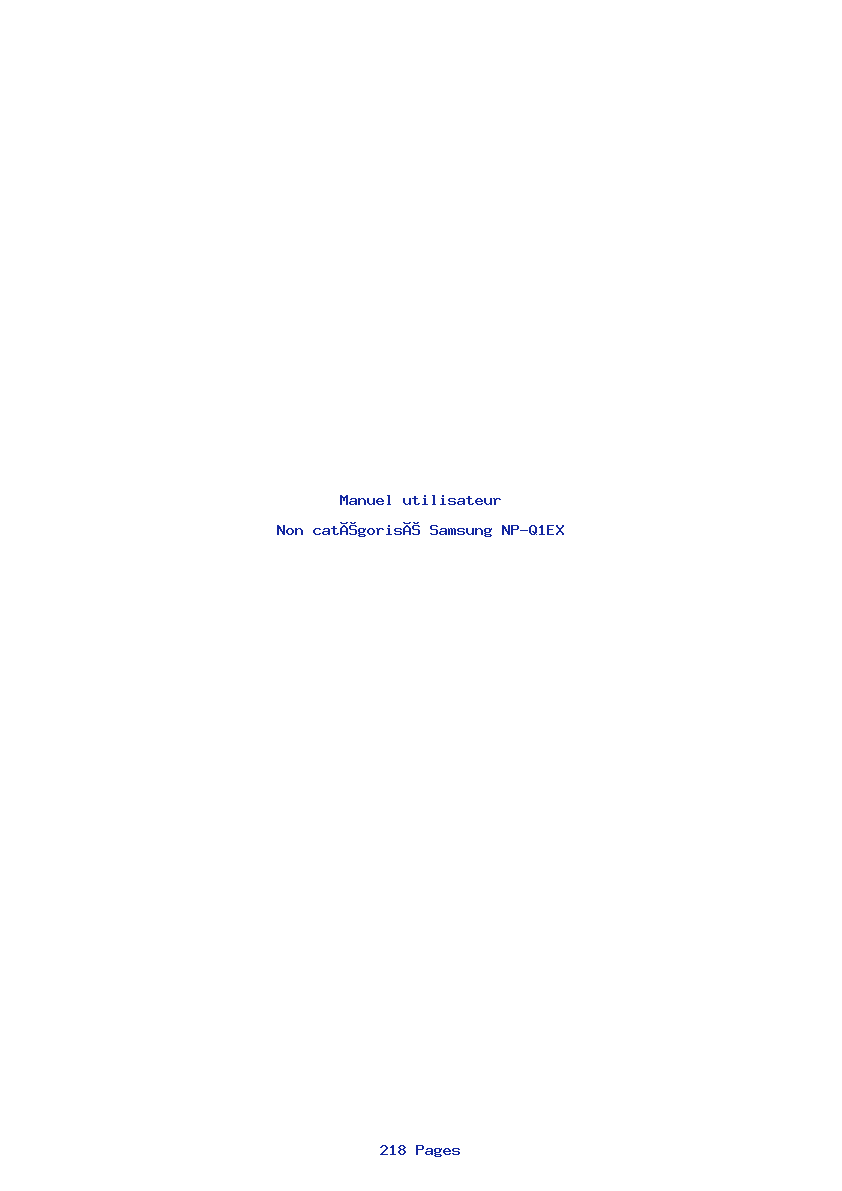 Page 1 de la notice Manuel utilisateur Samsung NP-Q1EX