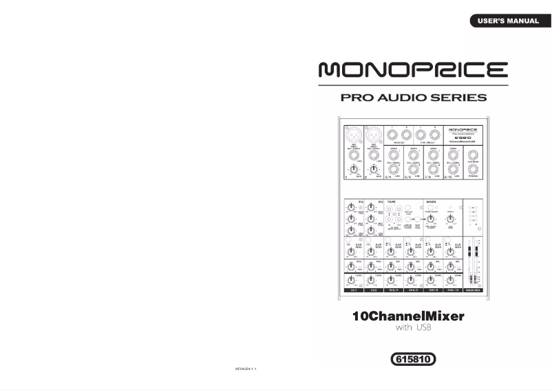 Page 1 de la notice Manuel utilisateur Monoprice 615810