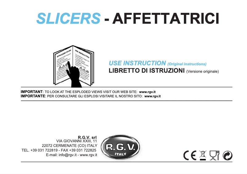 Page 1 de la notice Manuel utilisateur RGV Luxor 22