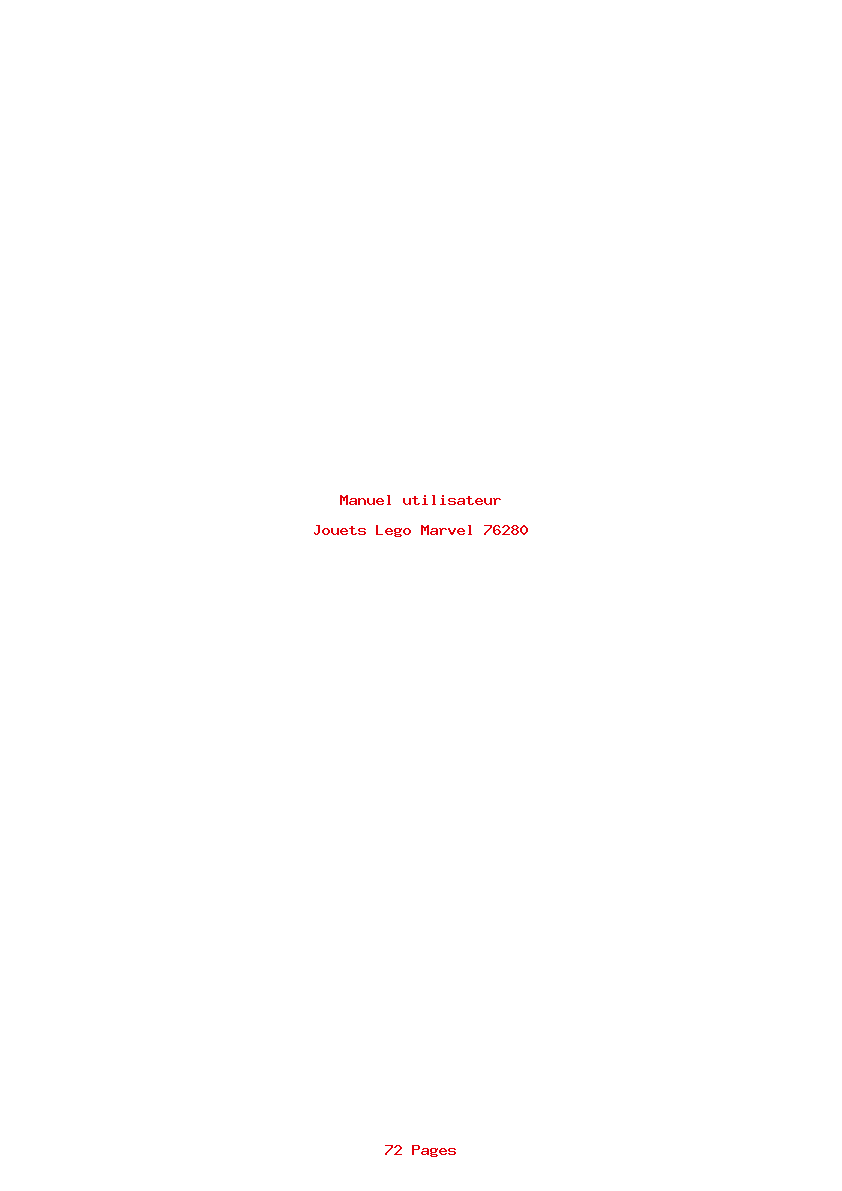 Page 1 de la notice Manuel utilisateur Lego Marvel 76280