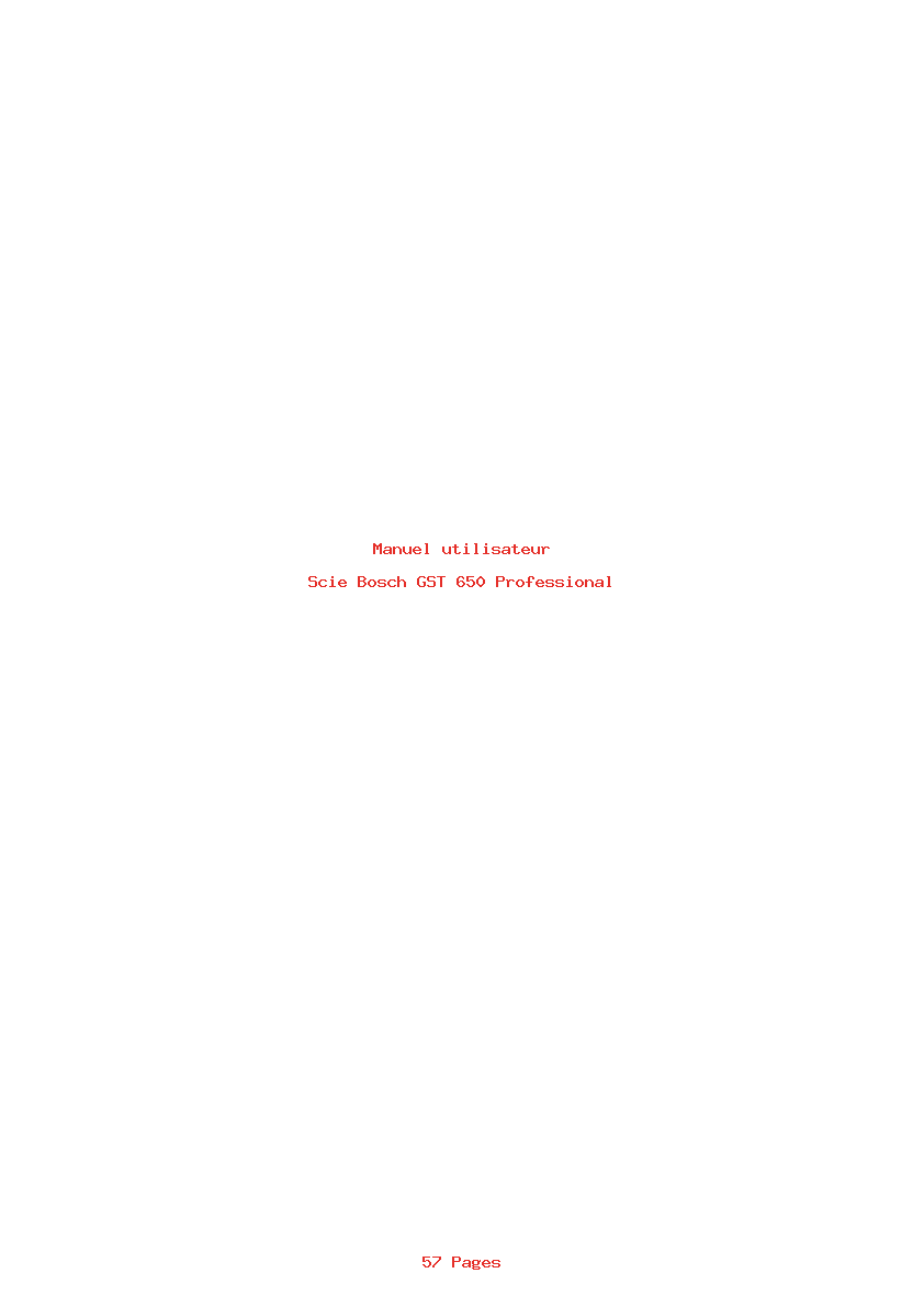 Page 1 de la notice Manuel utilisateur Bosch GST 650 Professional