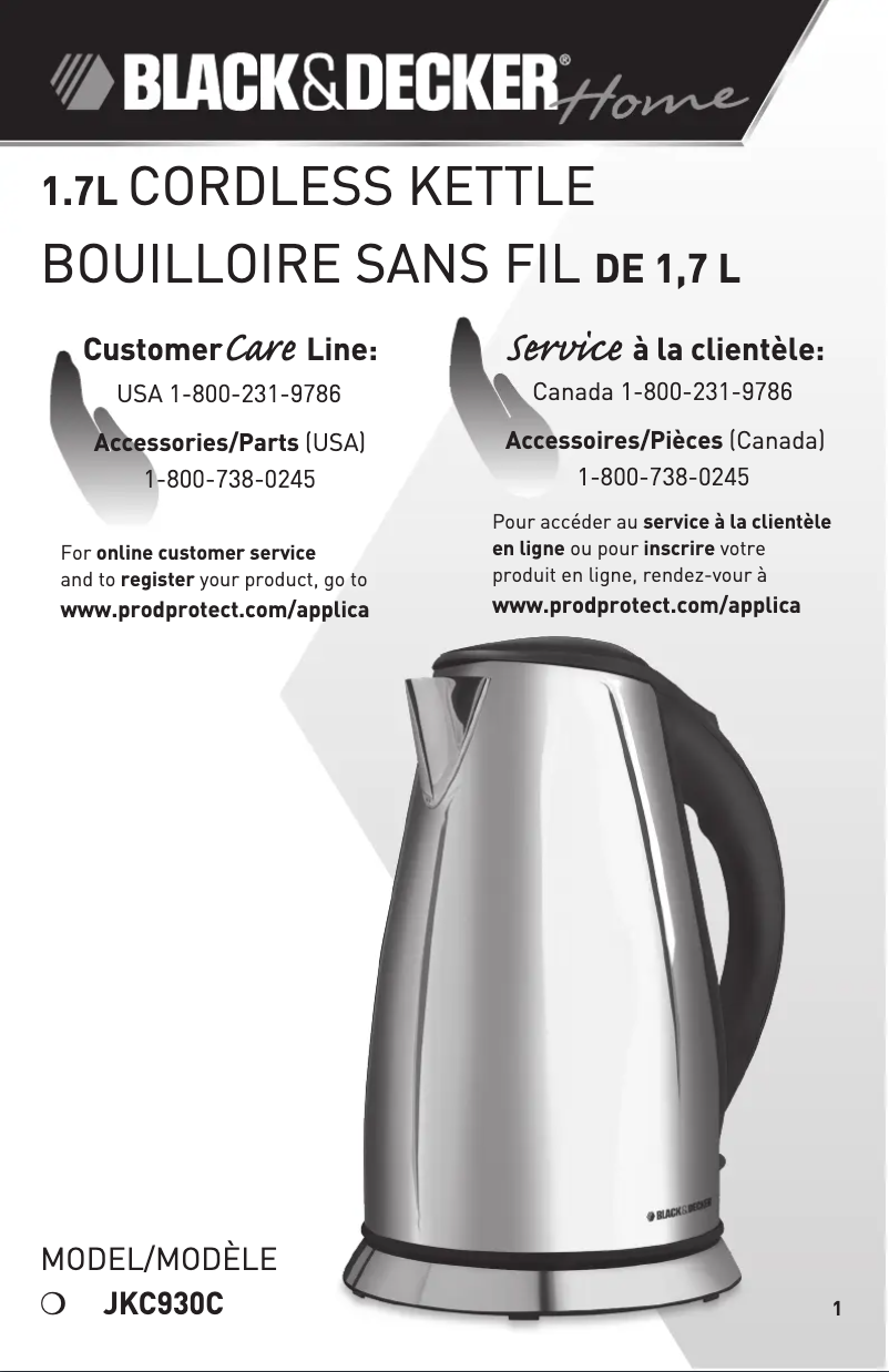 Page n°1 - Manuel utilisateur Black & Decker JKC930C