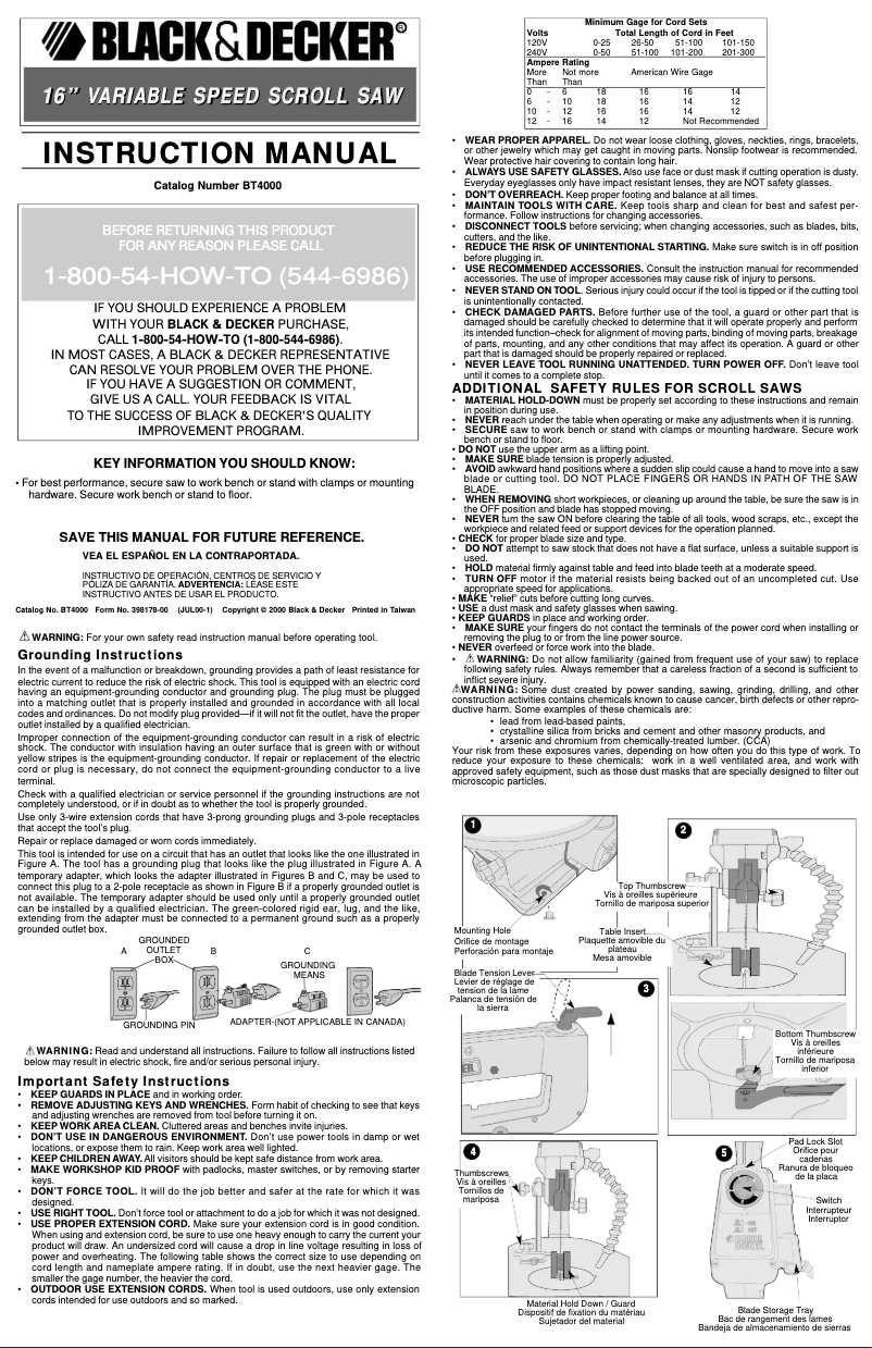 Page 1 de la notice Manuel utilisateur Black & Decker BT4000