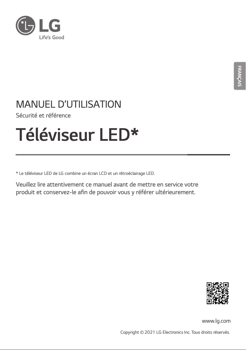 Page 1 de la notice Manuel utilisateur LG 55UP7500PVG