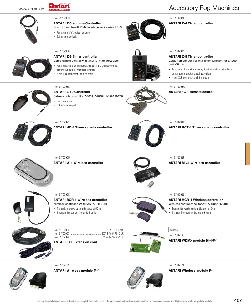 Page 1 de la notice Catalogue Antari M-4