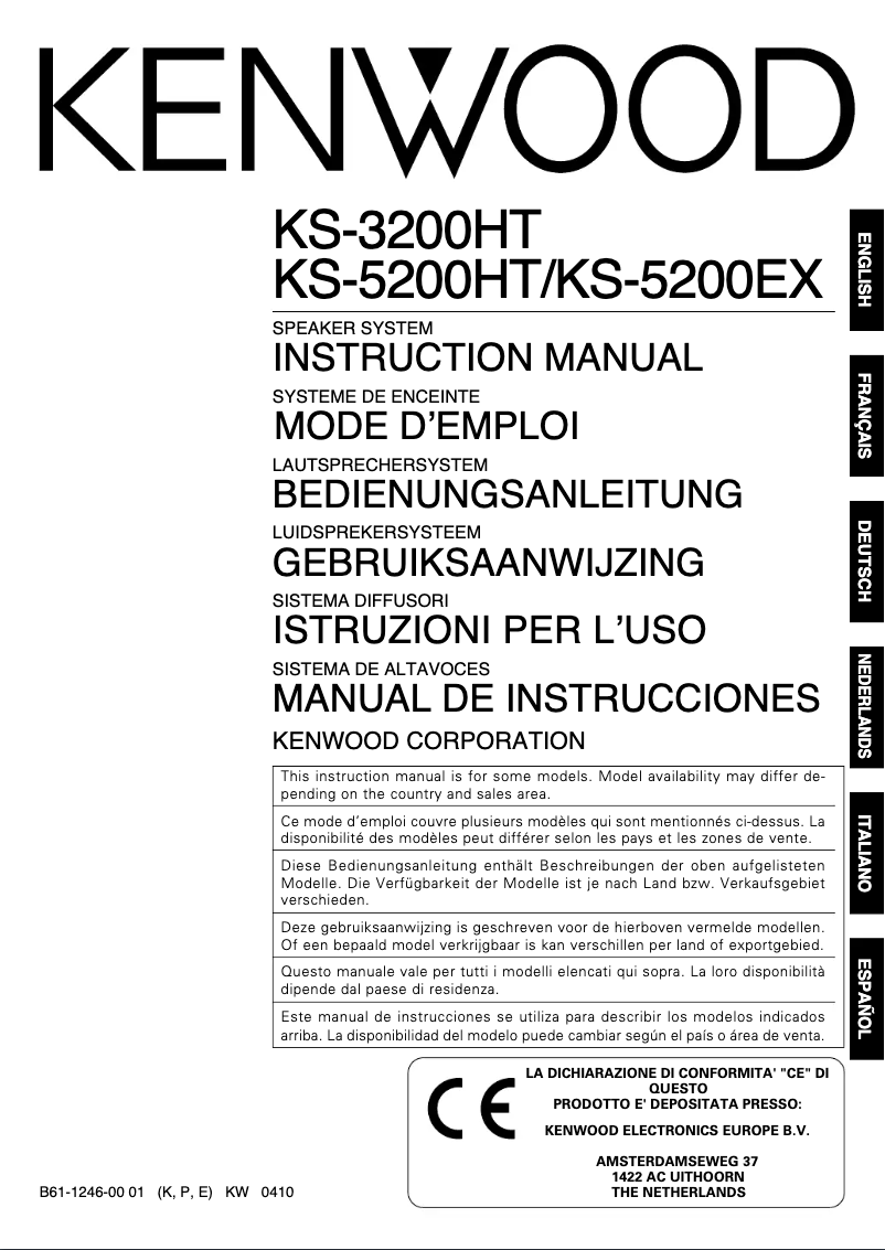 Page 1 de la notice Manuel utilisateur Kenwood KS-3200HT