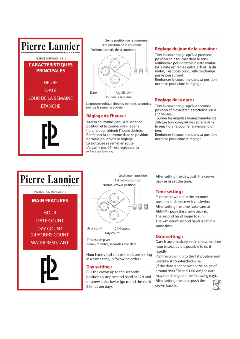 Page 1 de la notice Manuel utilisateur Pierre Lannier 510