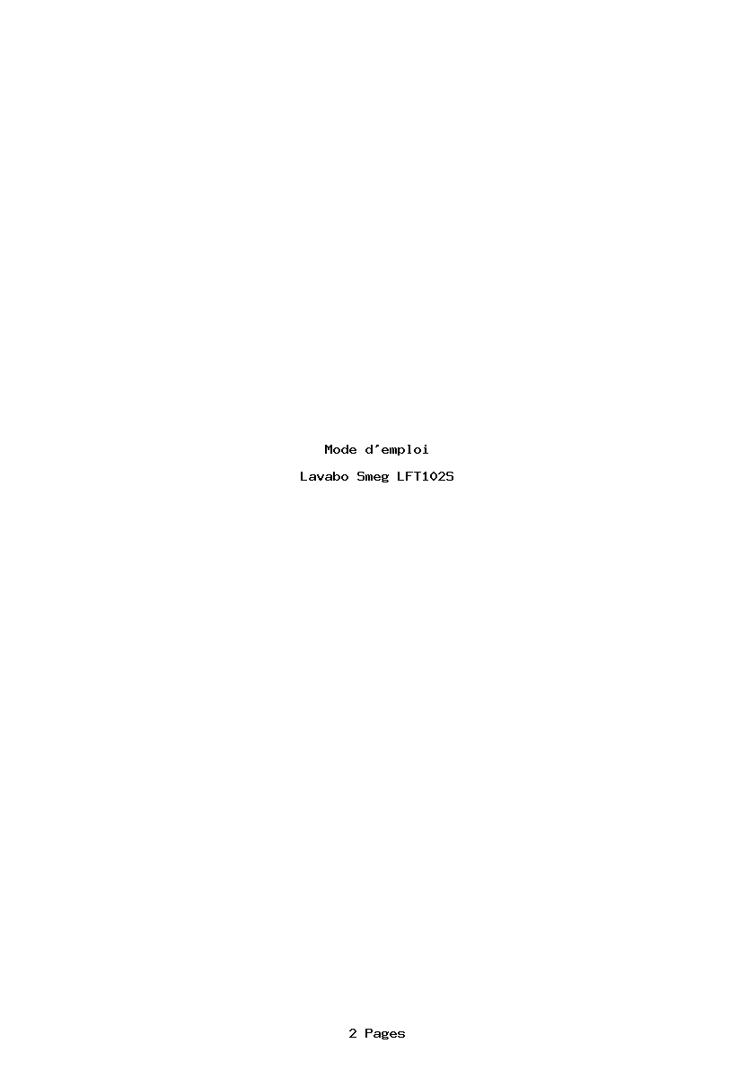 Page 1 de la notice Mode d'emploi Smeg LFT102S