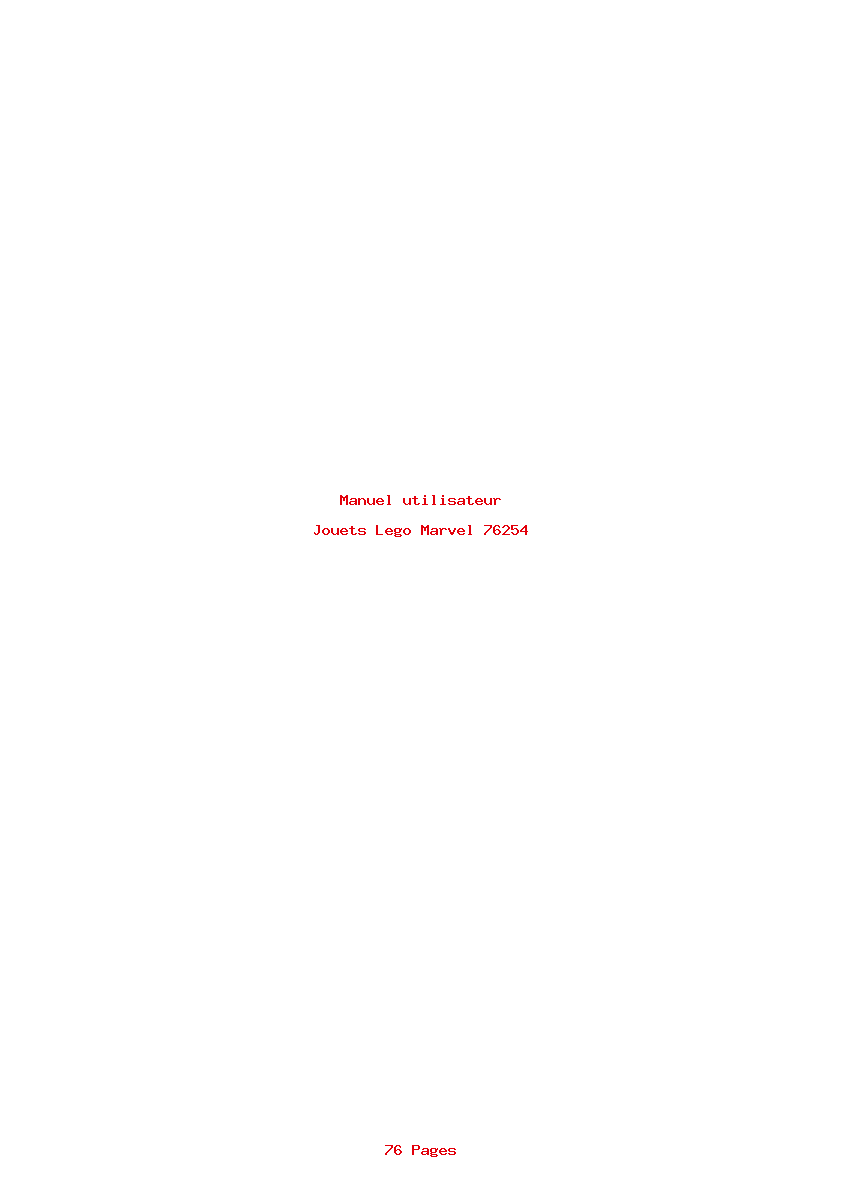 Page 1 de la notice Manuel utilisateur Lego Marvel 76254