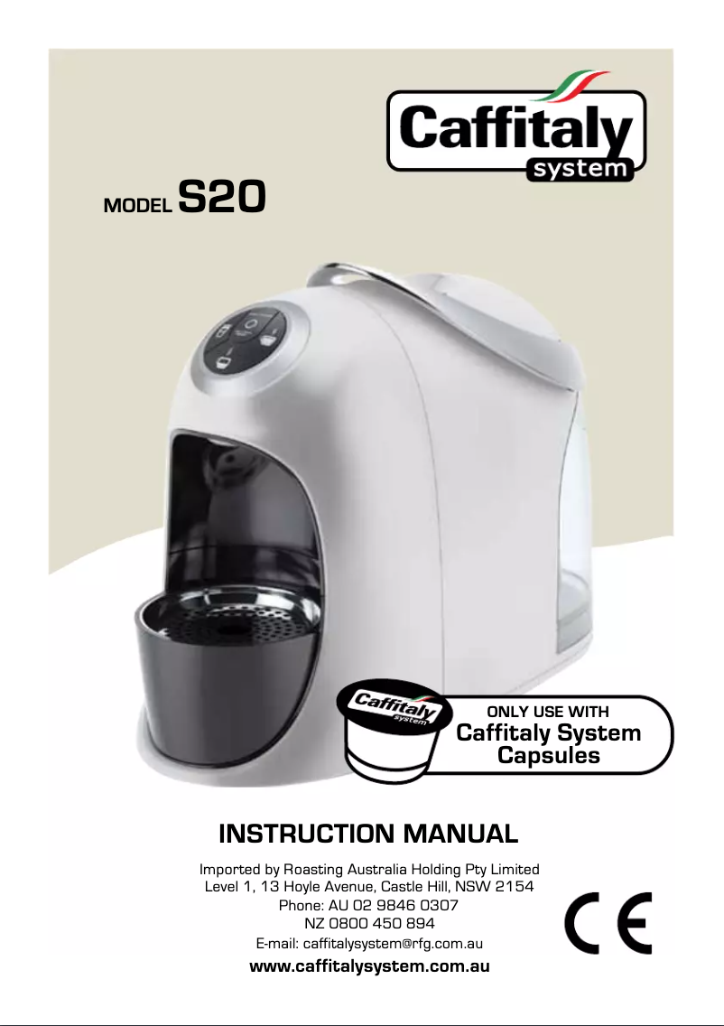 Page 1 de la notice Manuel utilisateur Caffitaly S20