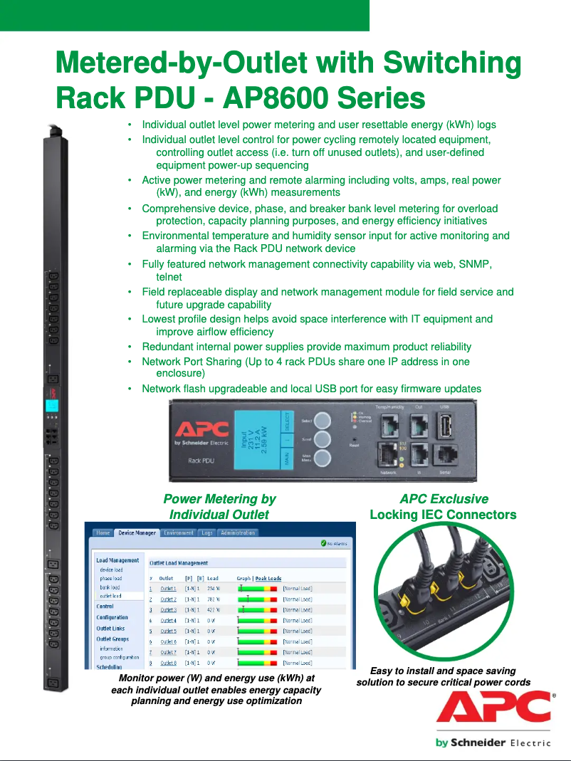 Page 1 de la notice Manuel utilisateur APC AP8706R-NA