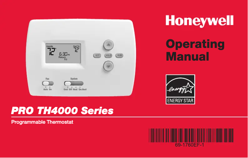 Page 1 de la notice Manuel utilisateur Honeywell TH4000