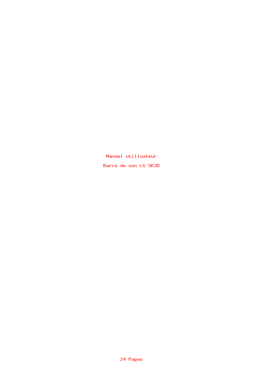 Page 1 de la notice Manuel utilisateur LG SK3D