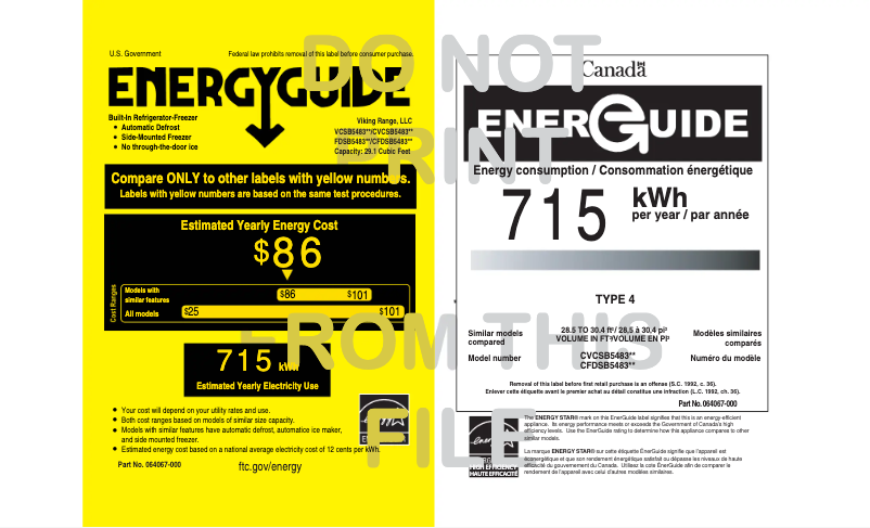 Page 1 de la notice Mode d'emploi Viking FDSB5483