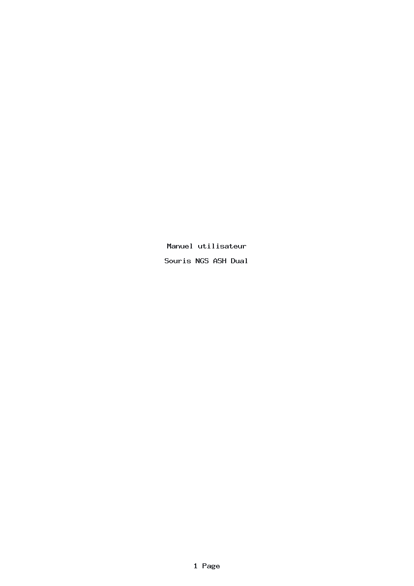 Page 1 de la notice Manuel utilisateur NGS ASH Dual
