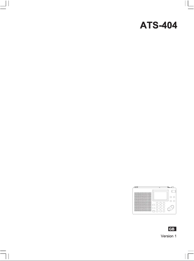 Page 1 de la notice Manuel utilisateur Sangean ATS-404