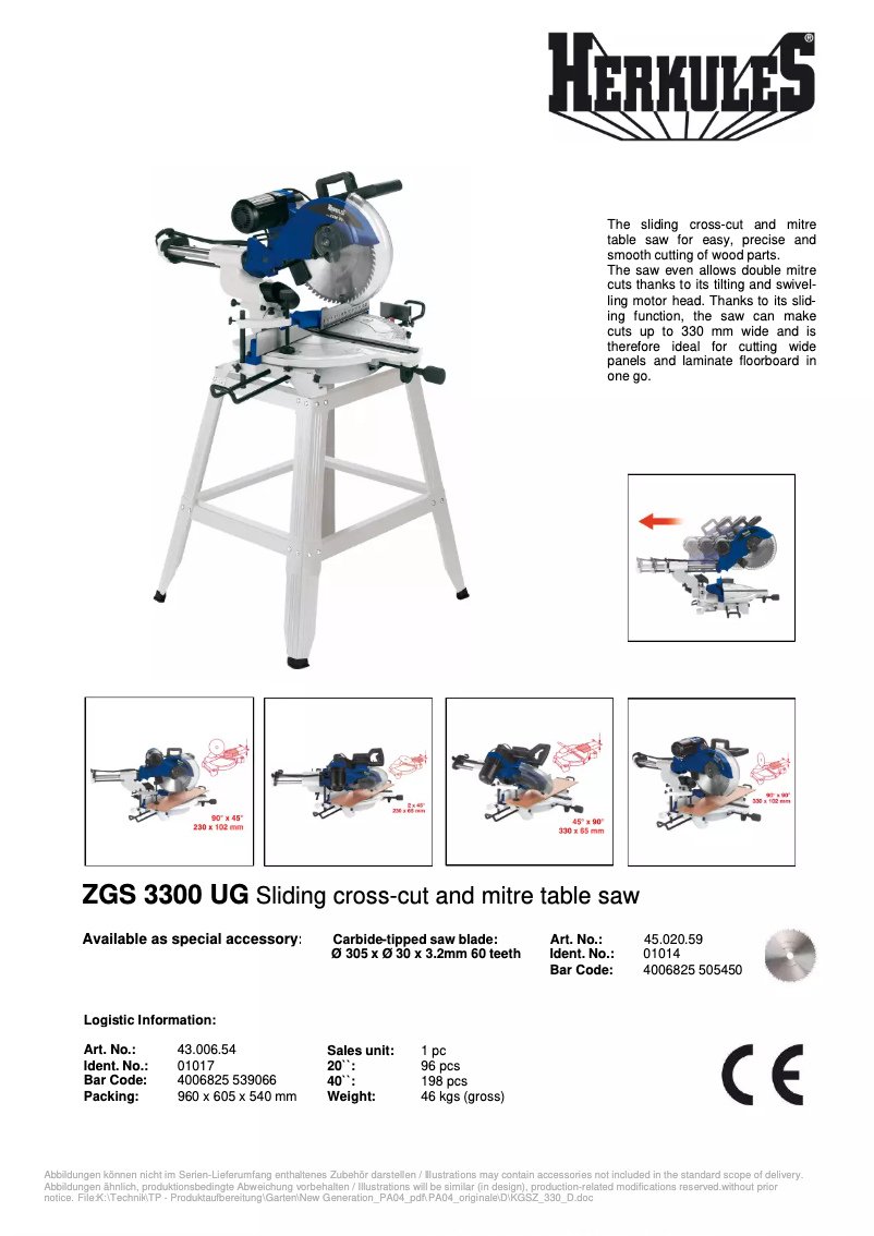 Page 1 of the manual User Manual Herkules ZGS 3300 UG