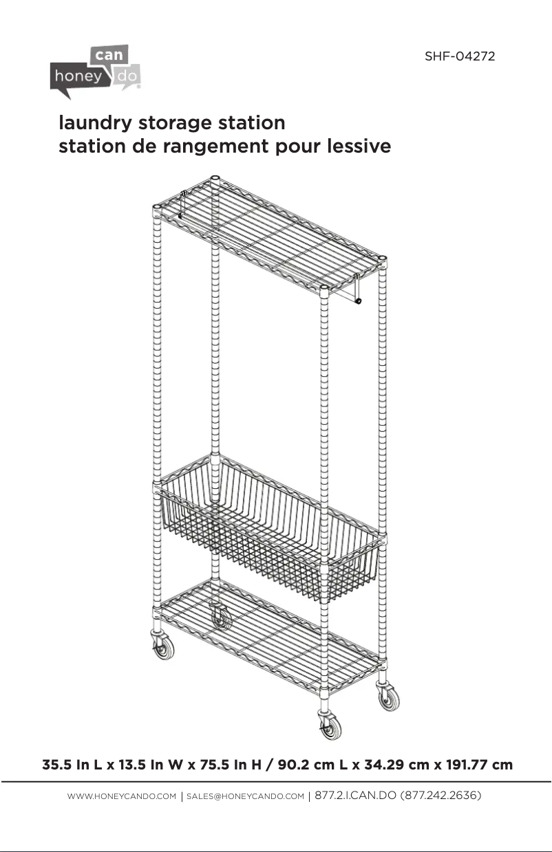 Page 1 de la notice Manuel utilisateur Honey-Can-Do SHF-04272