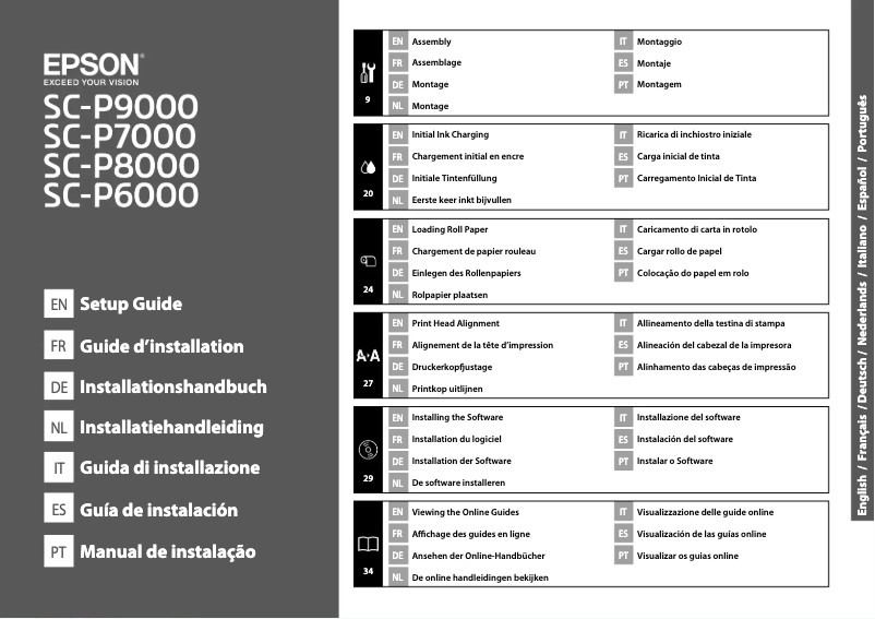 Page 1 de la notice Guide d'installation Epson SC-P8000