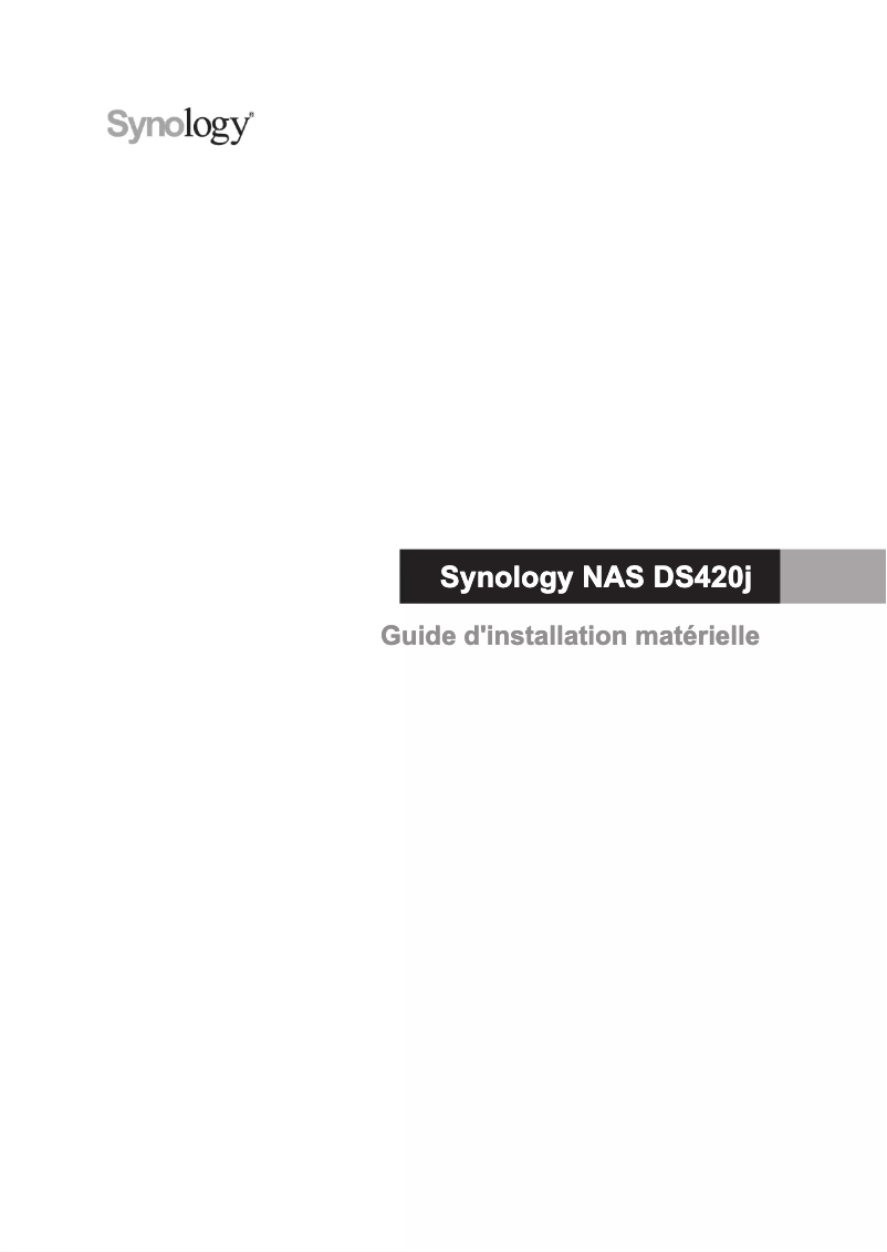 Page 1 de la notice Manuel utilisateur Synology DiskStation DS420j