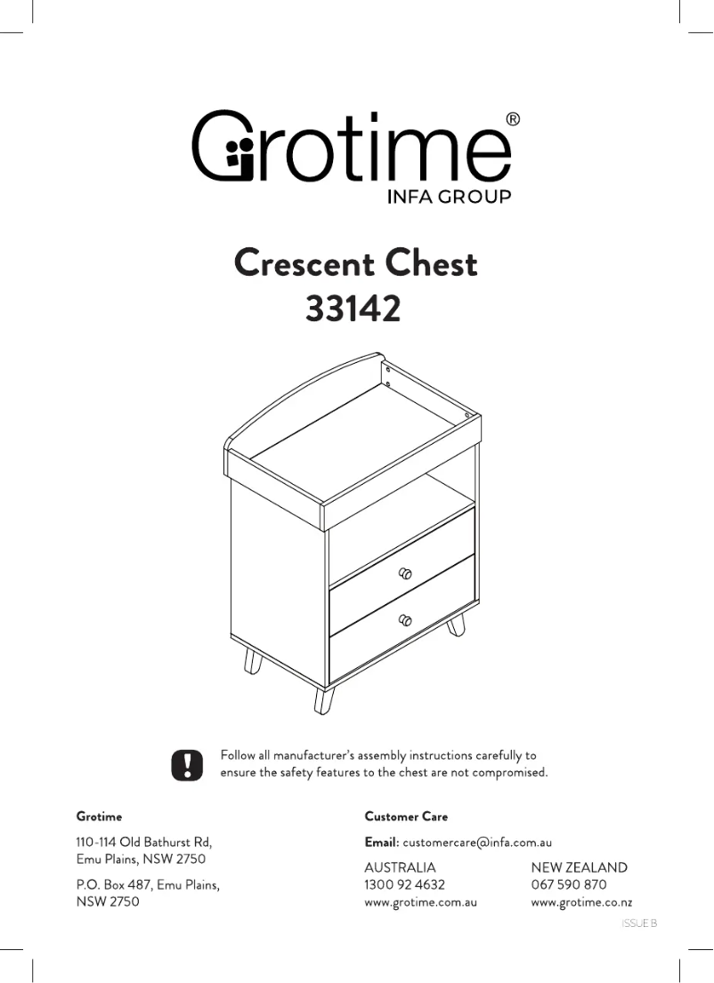 Page 1 de la notice Manuel utilisateur Grotime Crescent Chest