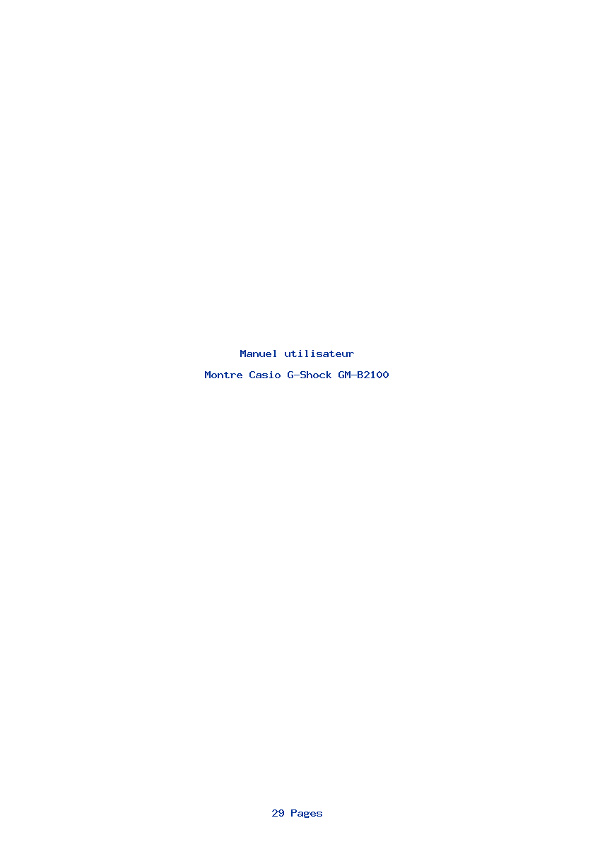 Page 1 de la notice Manuel utilisateur Casio G-Shock GM-B2100
