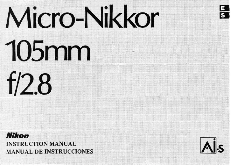 Page 1 de la notice Manuel utilisateur Nikon Micro-NIKKOR 105mm f/2.8