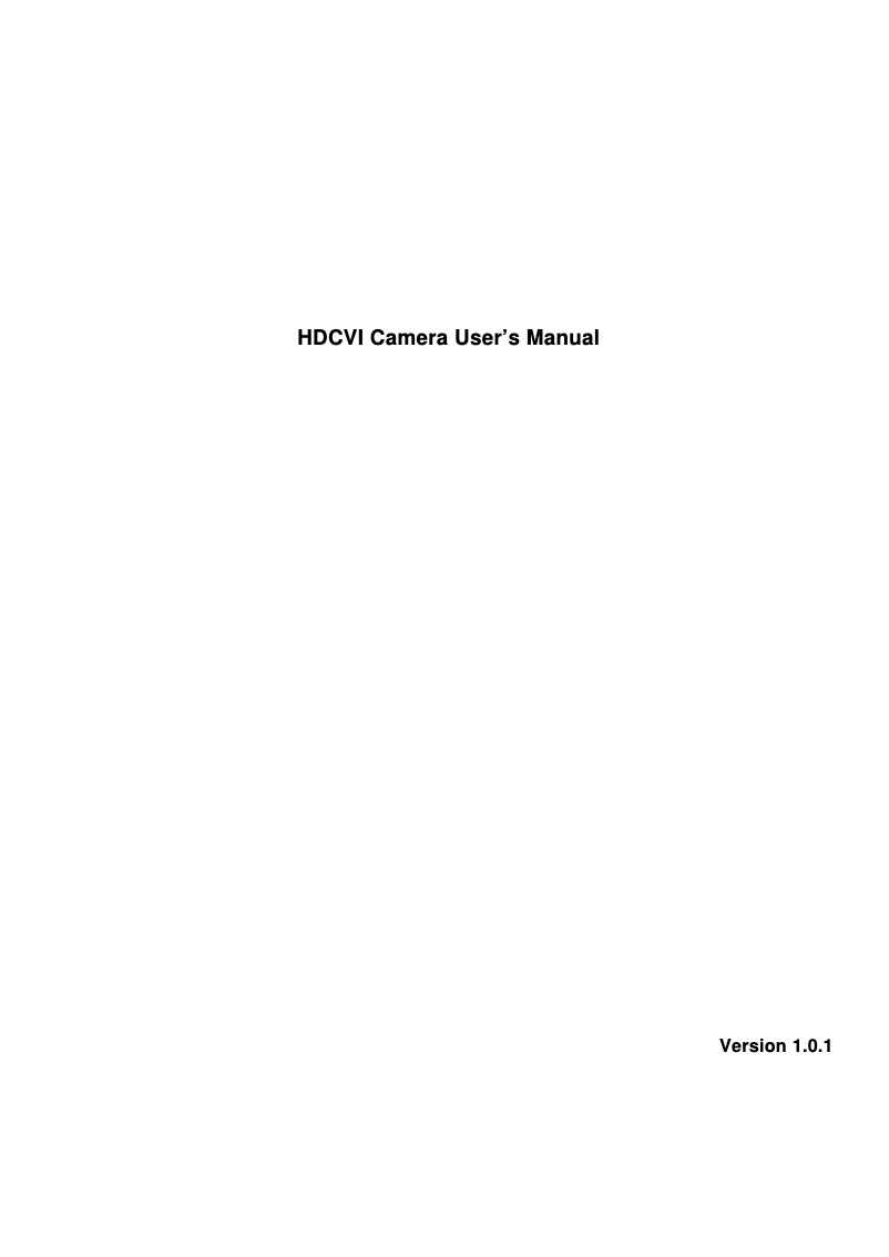 Page 1 de la notice Manuel utilisateur Dahua Technology Lite 2MP HDCVI IR Bullet Camera