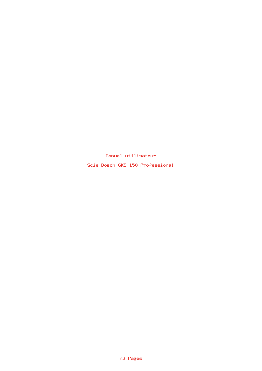Page 1 de la notice Manuel utilisateur Bosch GKS 150 Professional