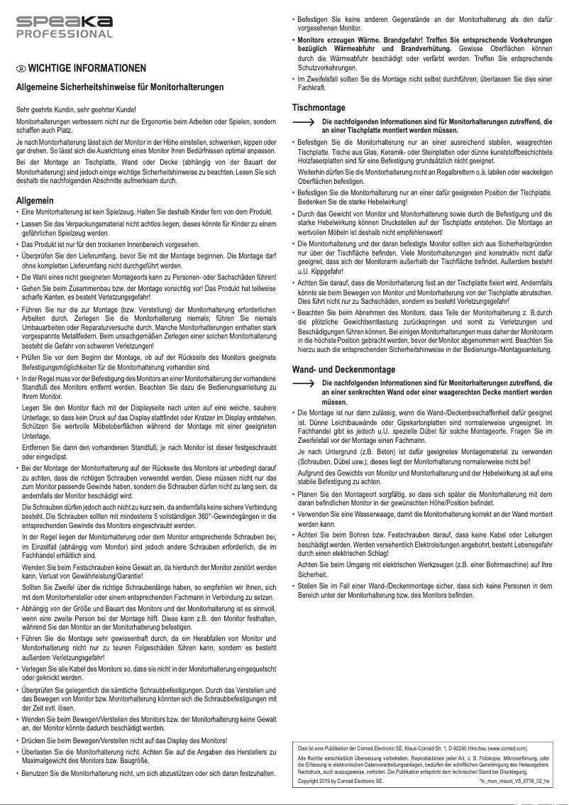 Page 1 de la notice Manuel utilisateur Speaka SP-TVM-600