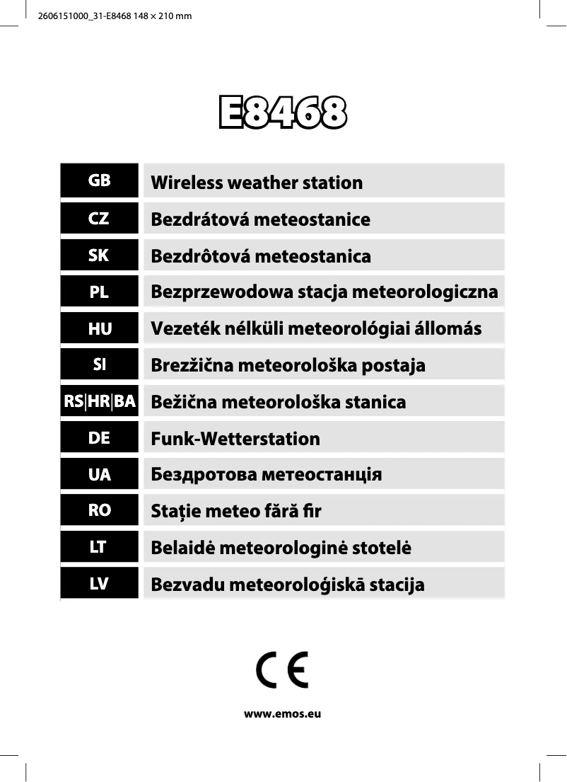 Page 1 de la notice Manuel utilisateur Emos E8468