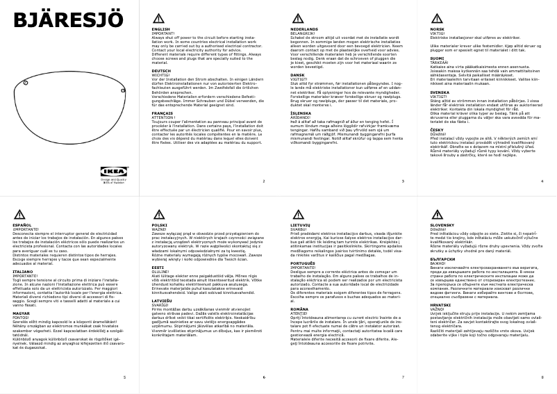Page 1 de la notice Instructions / montage Ikea BJÄRESJÖ