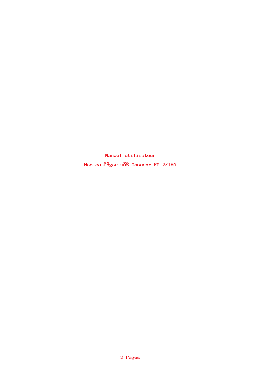 Page 1 de la notice Manuel utilisateur Monacor PM-2/15A