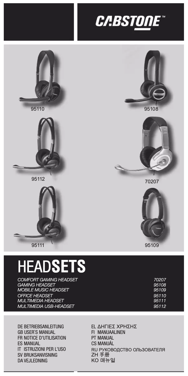Página 1 del manual Manual de usuario Cabstone Gaming 95108
