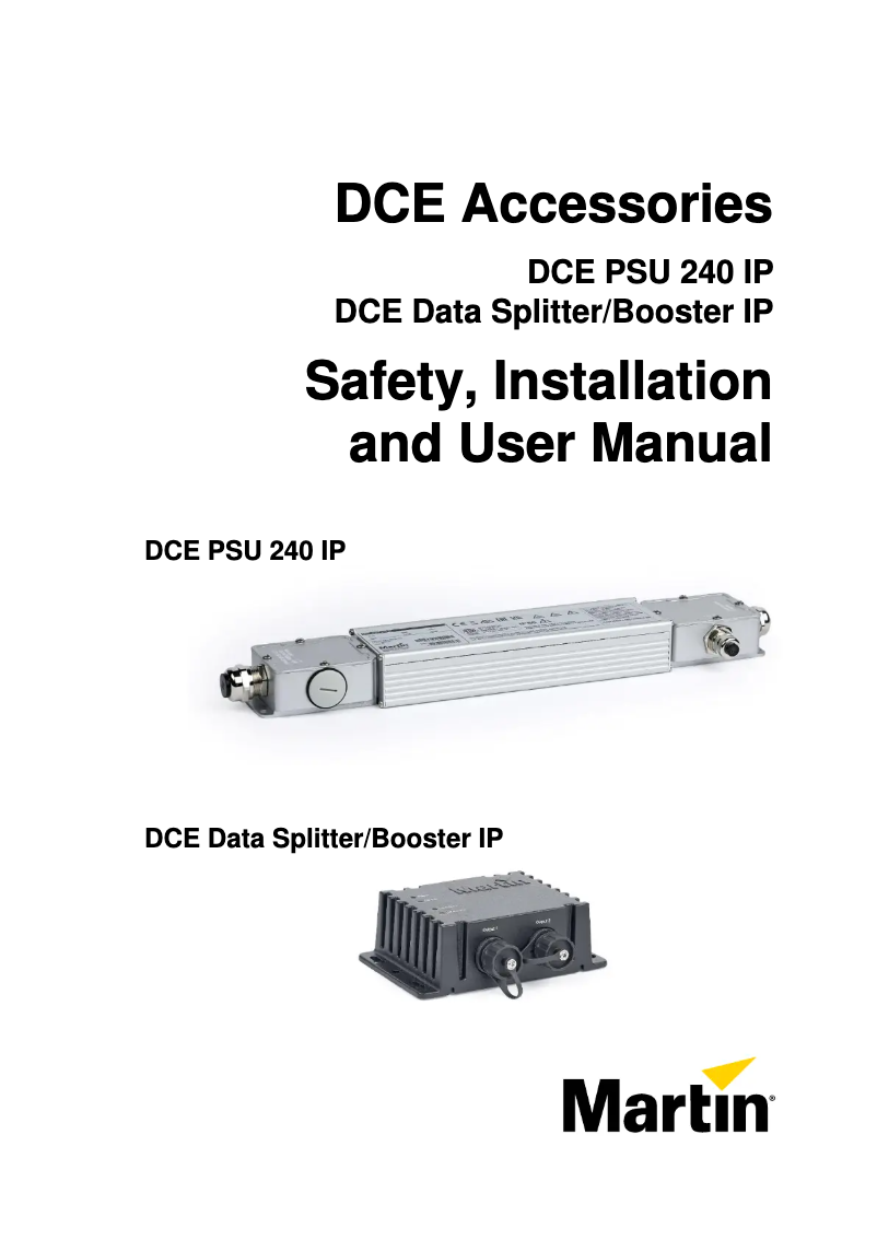 Page 1 de la notice Manuel utilisateur Martin DCE Data Splitter/Booster IP