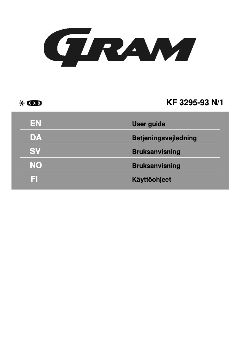 Page 1 de la notice Manuel utilisateur Gram KF 3295-93 N/1