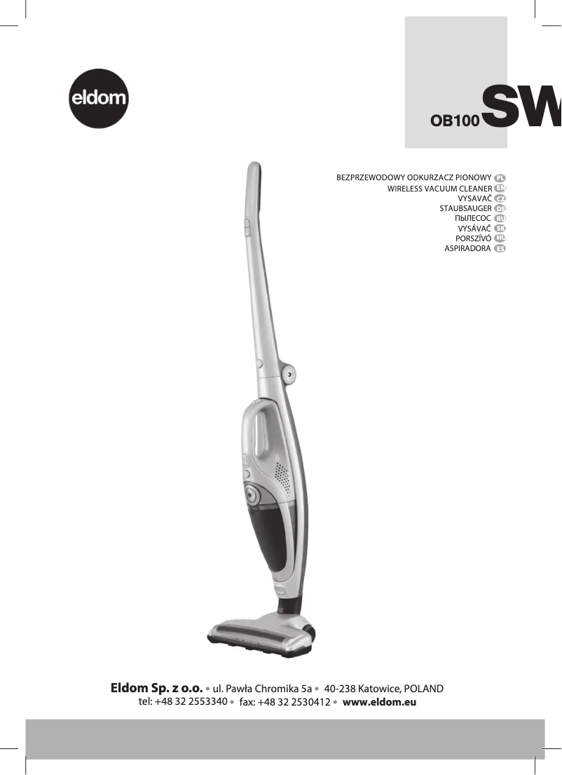 Page 1 of the manual User Manual Eldom Swan OB100