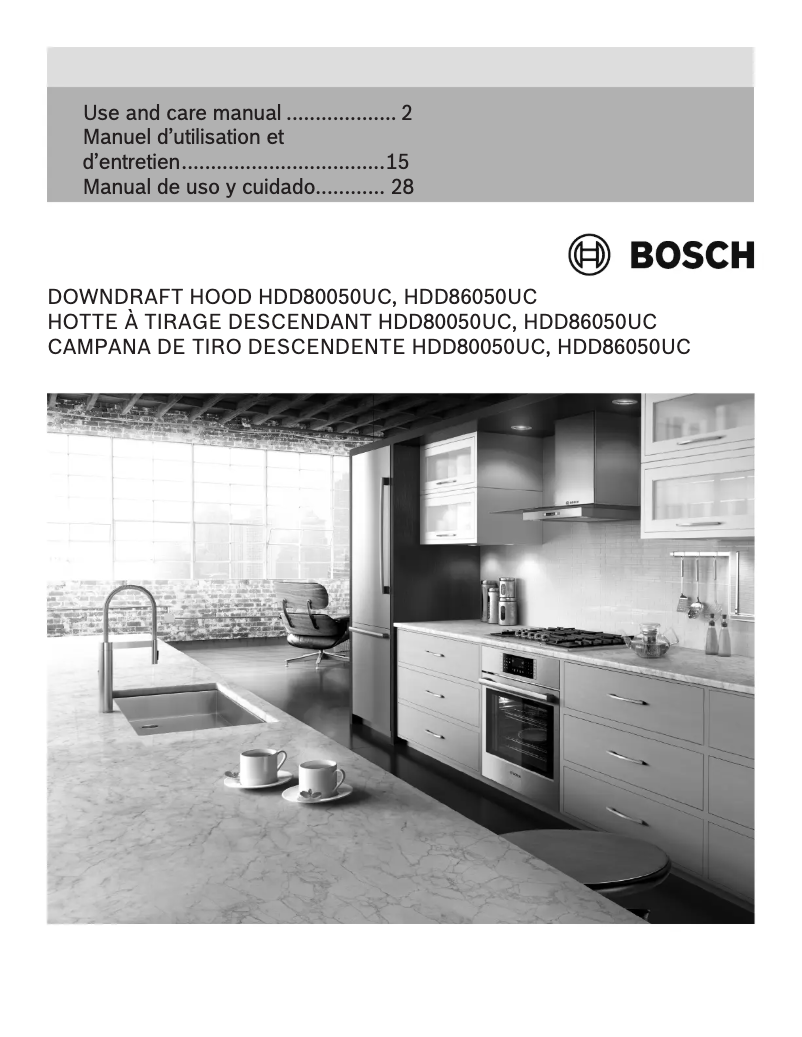 Page 1 of the manual User Manual Bosch HDD86050UC