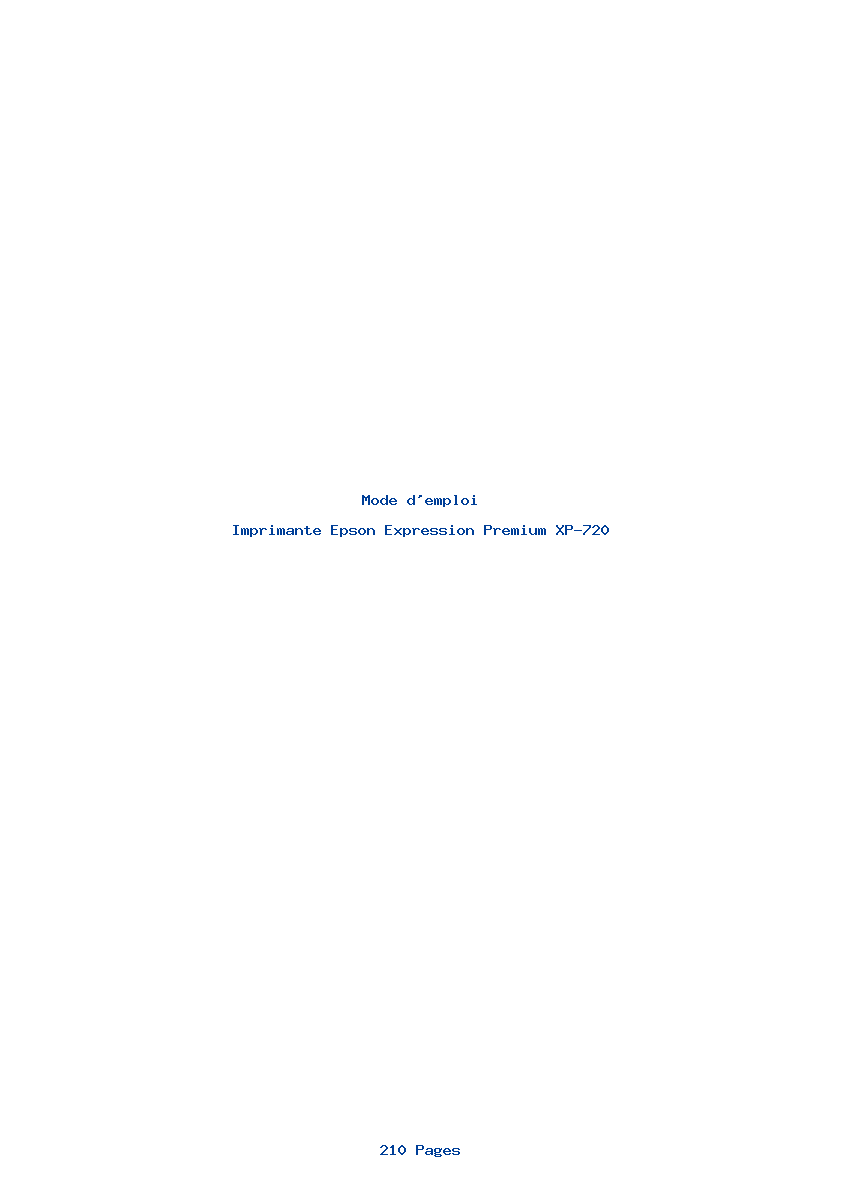 Page 1 de la notice Mode d'emploi Epson Expression Premium XP-720