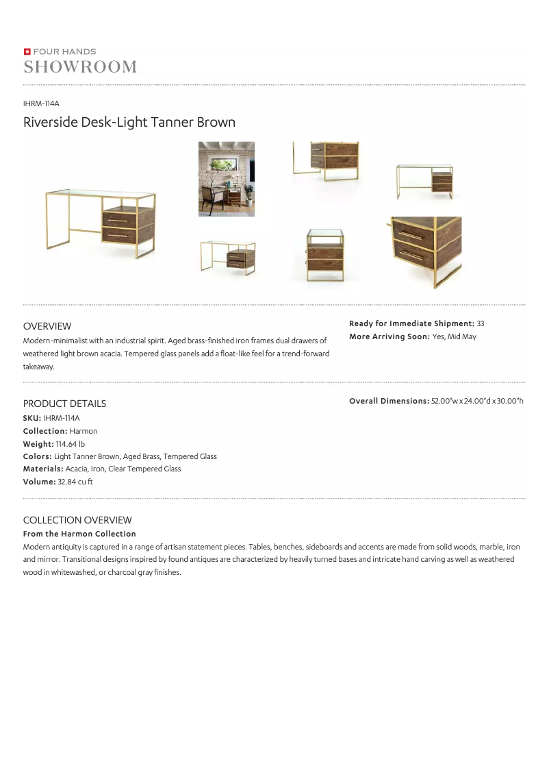 Page 1 de la notice Manuel utilisateur Four Hands Harmon IHRM-114A