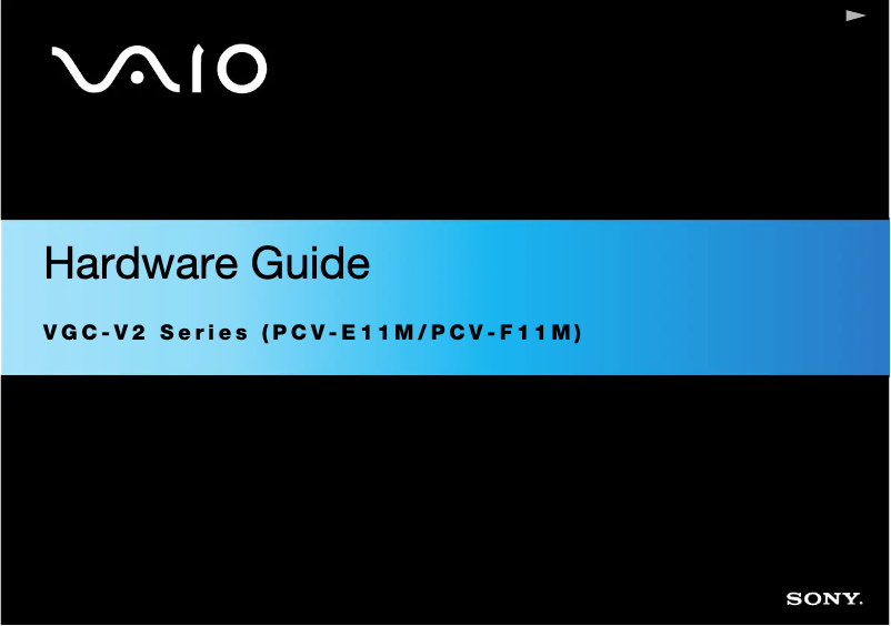 Page n°1 - Manuel utilisateur Sony Vaio VGC-V2S